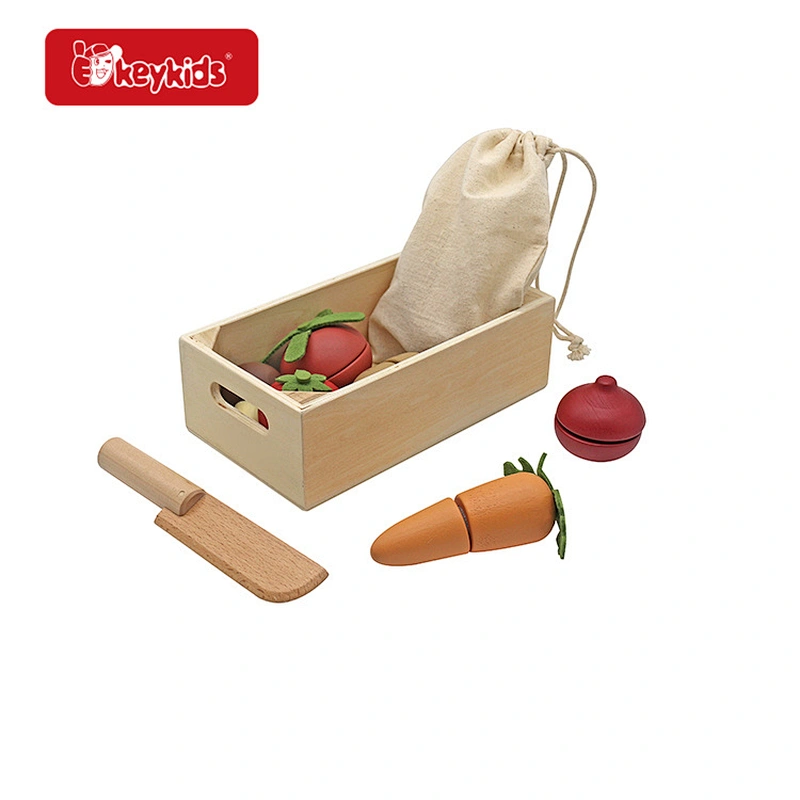 Play Kitchen Accessories Realistic Wooden Cutting Vegetables Toys for 3- Year Old Toddlers W10B472