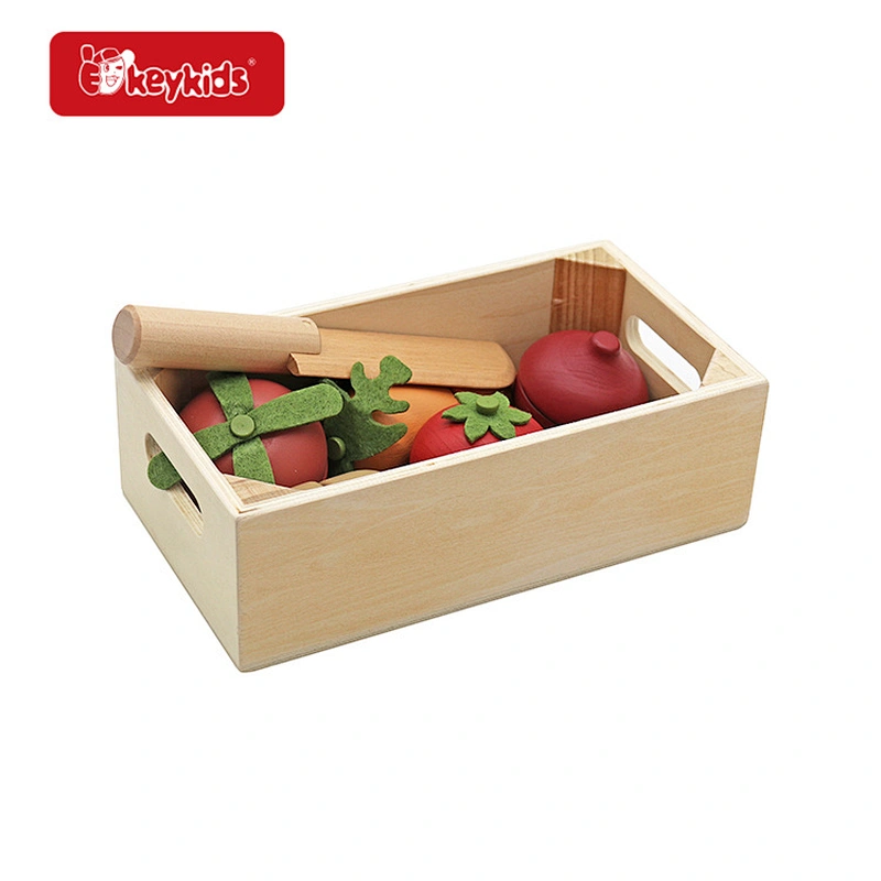 Play Kitchen Accessories Realistic Wooden Cutting Vegetables Toys for 3- Year Old Toddlers W10B472
