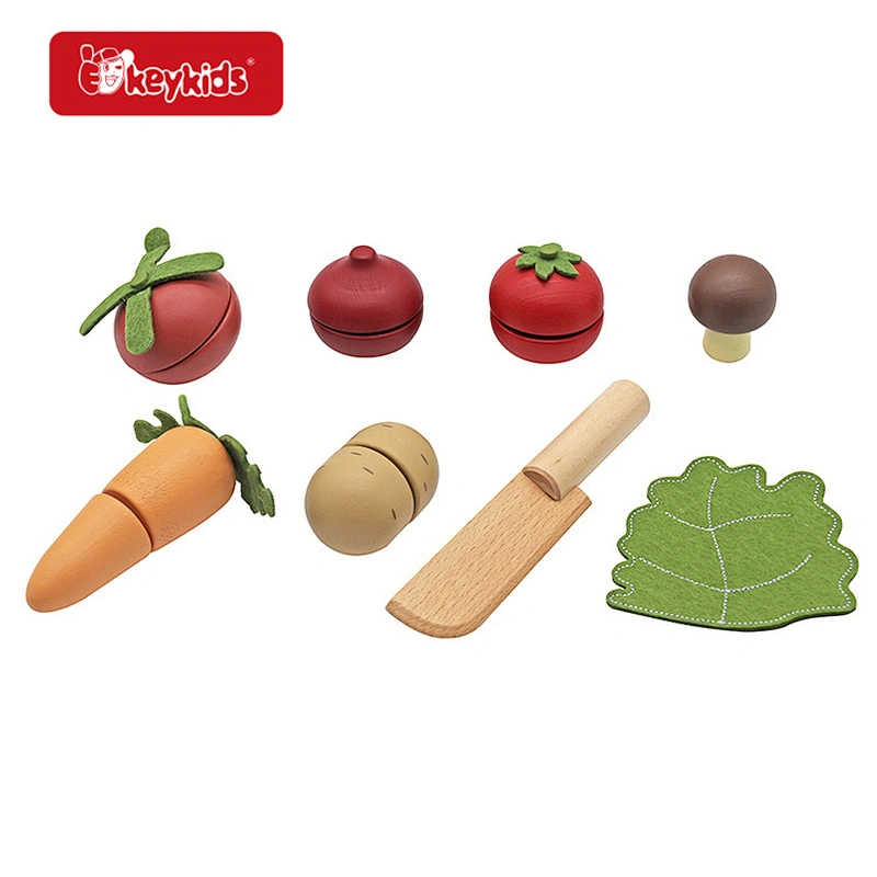 Play Kitchen Accessories Realistic Wooden Cutting Vegetables Toys for 3- Year Old Toddlers W10B472